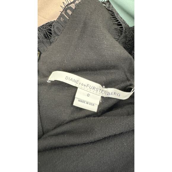 Diane Von Furstenberg Lace Zarita Scoop Mini Dress Womens Size 0 Black New - Picture 12 of 13